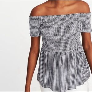 Old Navy Off the Shoulder Gingham Top - Large